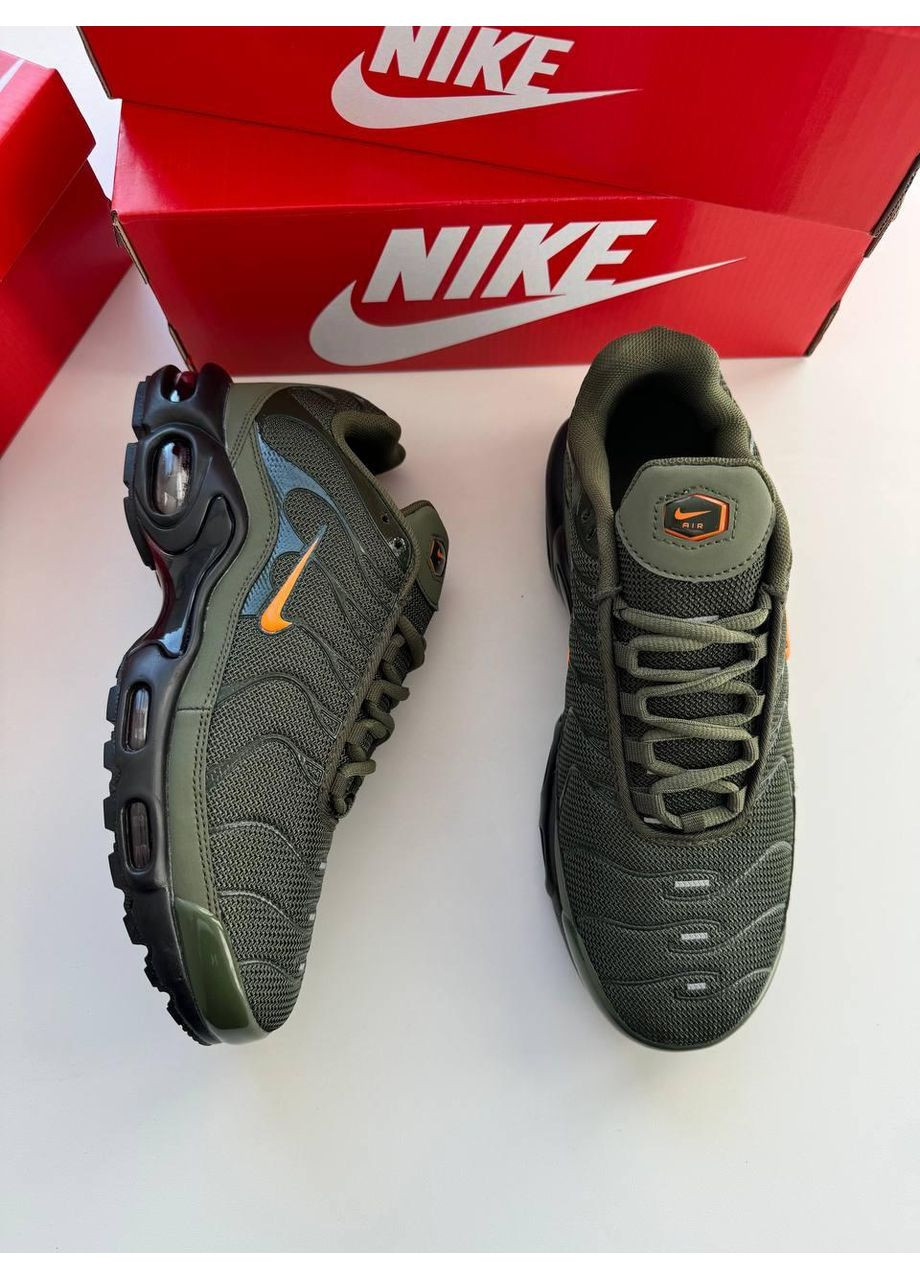 Оливковые (хаки) демисезонные кроссовки мужские nike air max plus tn dark stucco найк аир макс тн плюс No Brand