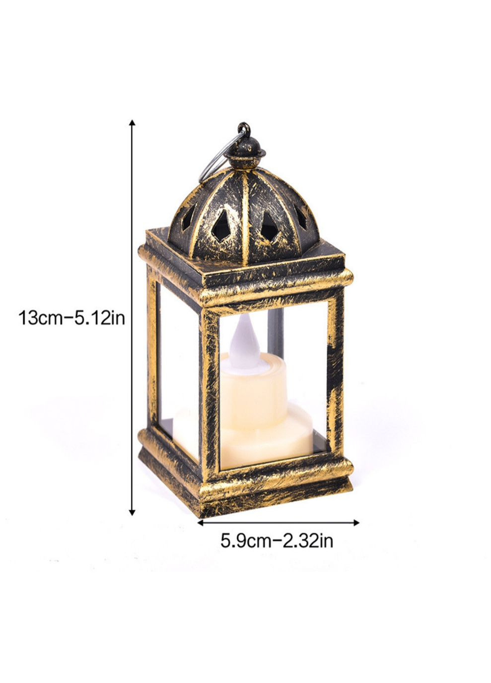 Декоративный led фонарик с имитацией горящей свечи, интерьерный фонарь для декора (бронза) China (366666411)