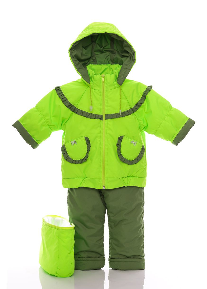Комбінезон Конверт для дівчинки на флісі Трійка салатова 86 см (29559) BABYKROHA (297198062)