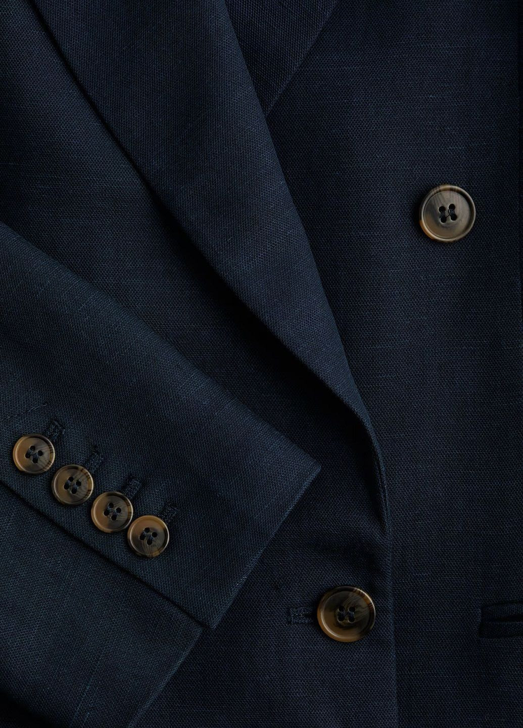 Темно-синий женский жакет H&M однотонный - всесезон