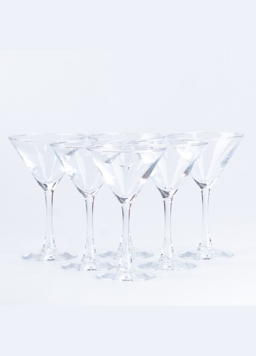 Набір келихів на високій ніжці 6 штук по 190 мл 6 штук для мартіні HP563 TS Kitchen (306849869)