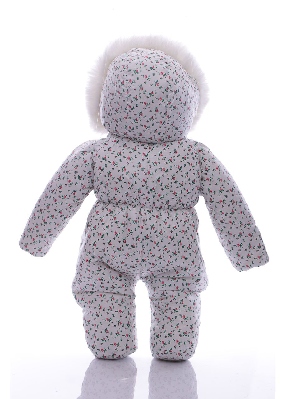 Чоловічок на хутрі для дівчинки з принтом маленьких трояндок білий 74 см (44758) BABYKROHA (297197525)