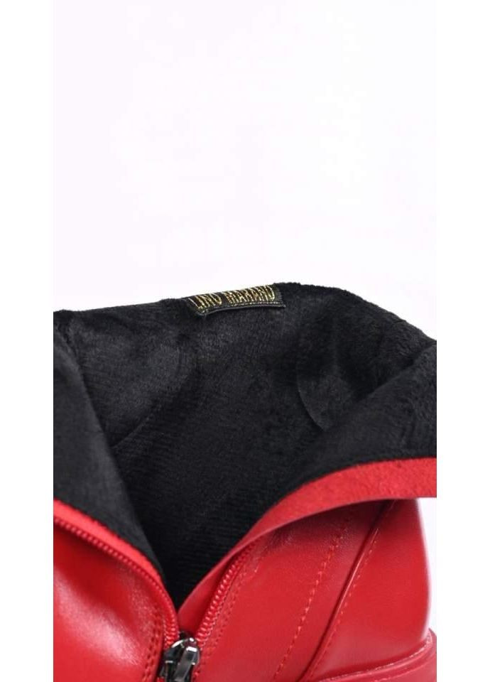 Осенние ботинки женские демисезонные красные челси Lino Morano без декора из искусственной кожи