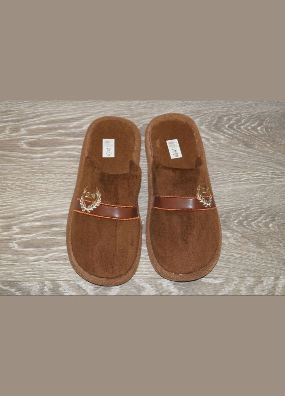 Коричневые тапочки подростковые Deshman