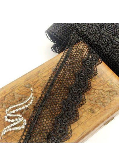 (1 метр) Мереживо макраме Sindtex 6 см колір - чорний (18M-XR12073-2) Plus-plus (352747743)