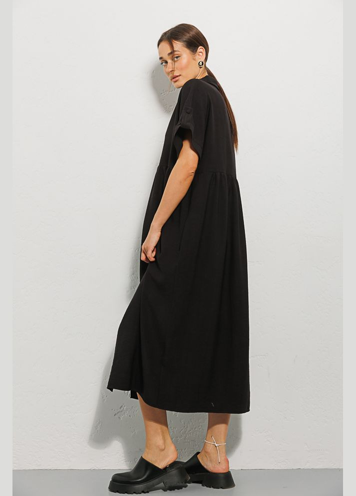 Чорна літня сукня міді Arjen