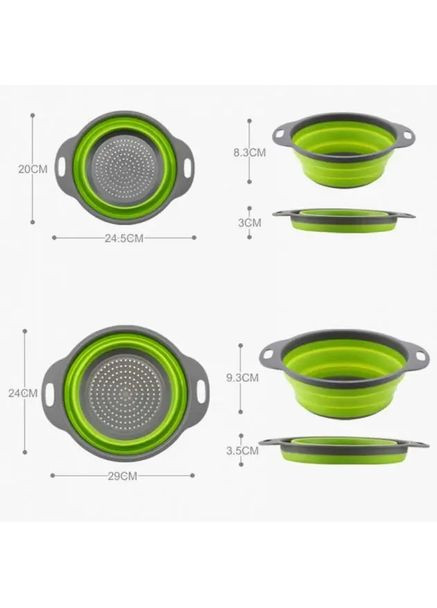 Друшляк силіконовий складаний великий + маленький Collapsible filter baskets Digital (363831945)