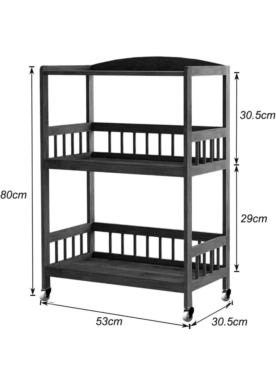 Етажерка з дерева для ванної на коліщатах Комунія каррі (АБТ-006303) No Brand (328209607)