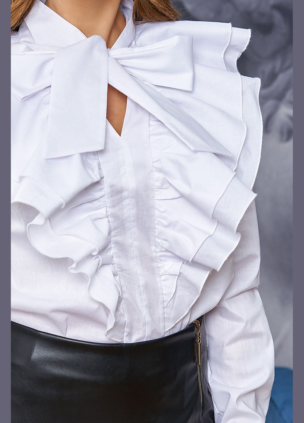 Белая классическая, повседневный, кэжуал рубашка однотонная Jadone Fashion с длинным рукавом