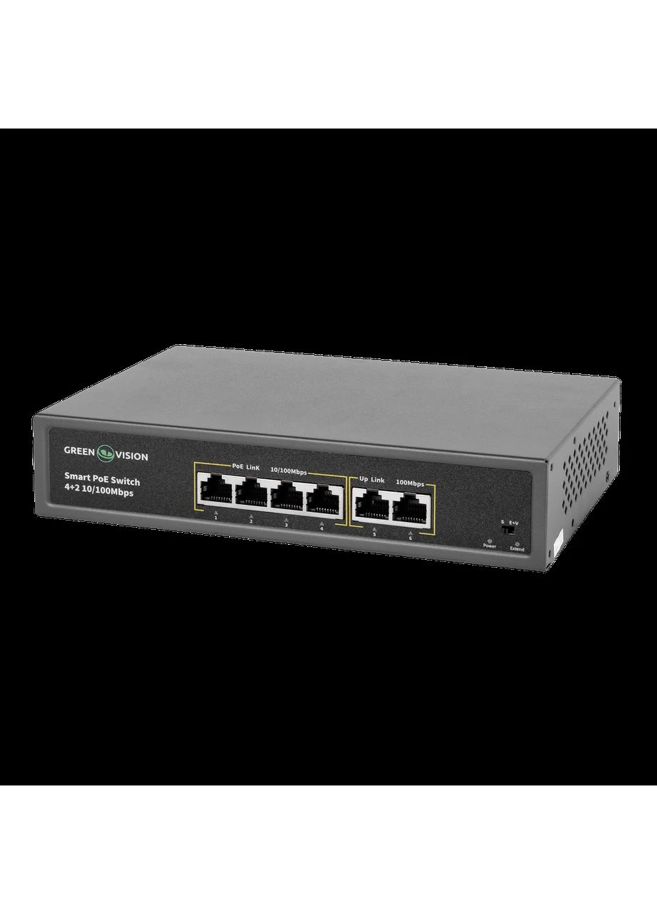 Комутатор мережевий POE Green Vision GV-006-D-04+2P GreenVision (386026183)