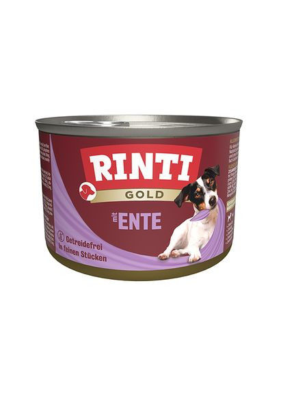 Беззерновой влажный корм Gold mit Ente – для собак с уткой 185 г (4000158910011) Rinti (352060778)