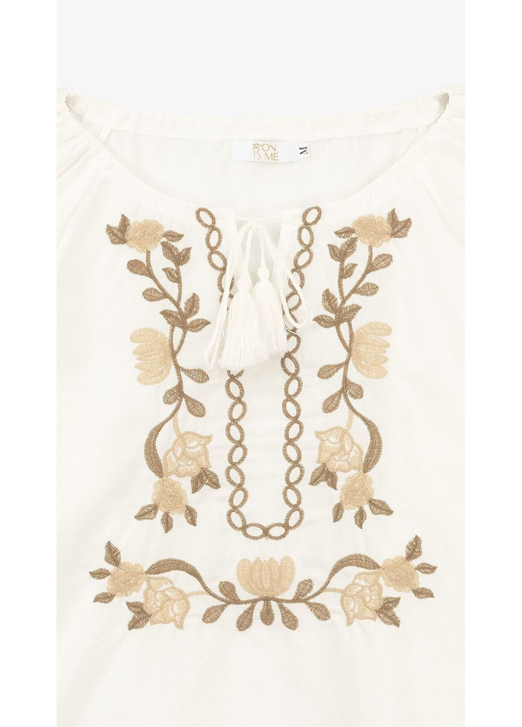 Комбинированная рубашка вышиванка женская 2750 бело-бежевый shop (2000990896568) хлопок (365065689)