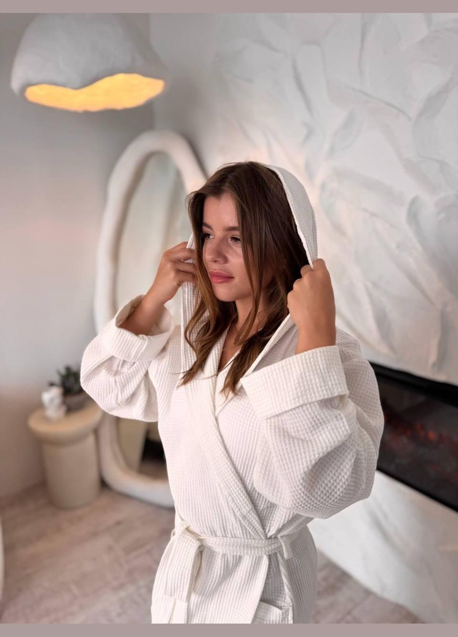 Халат жіночий вафельний M-L Білий (П4К-al-hal-vafel-f-003) No Brand (356515939)