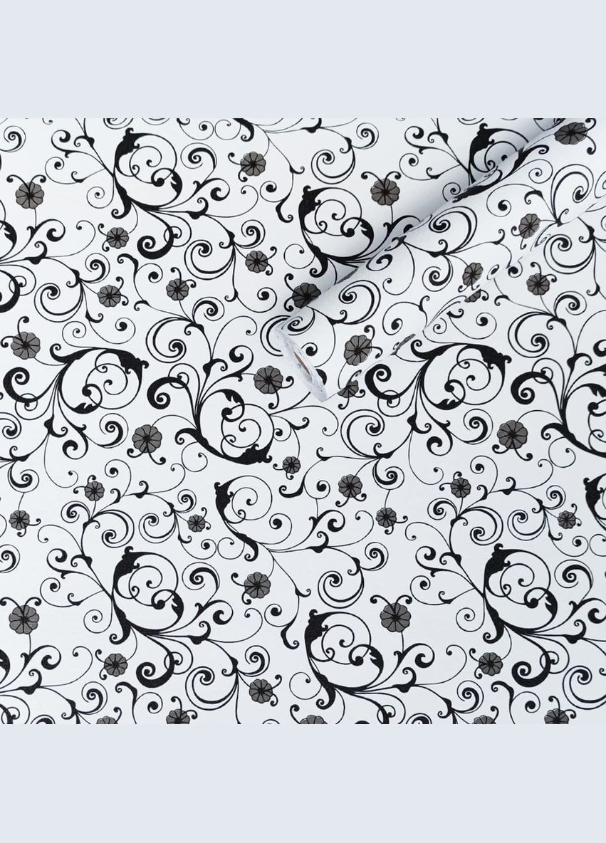 Самоклеюча плівка білі вензелі 0,45х10м (10175) Sticker Wall (298284218)