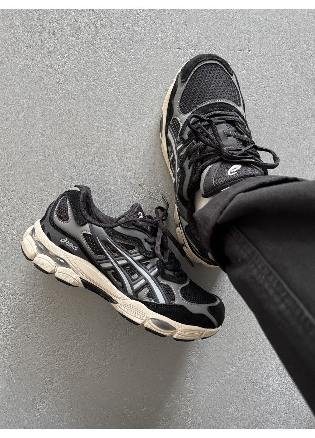Чорні Осінні кросівки чоловічі asics gel-nyc black grey gore-tex | асікс гель-нюк чорний No Brand