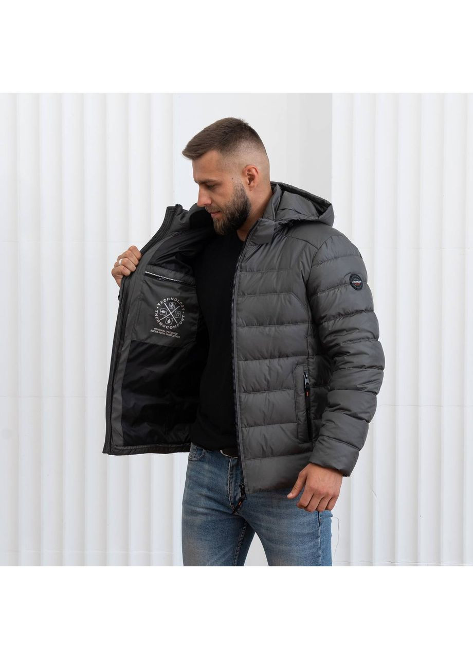 Графитовая зимняя мужская зимняя куртка большого размера SK