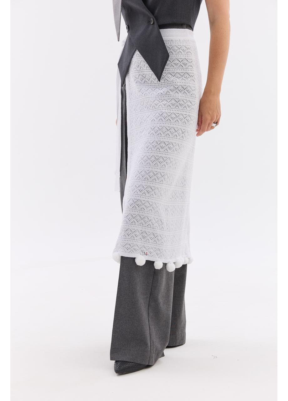 Жіночий в'язаний фартух "Щебет" (75 см) MEREZHKA (366081706)