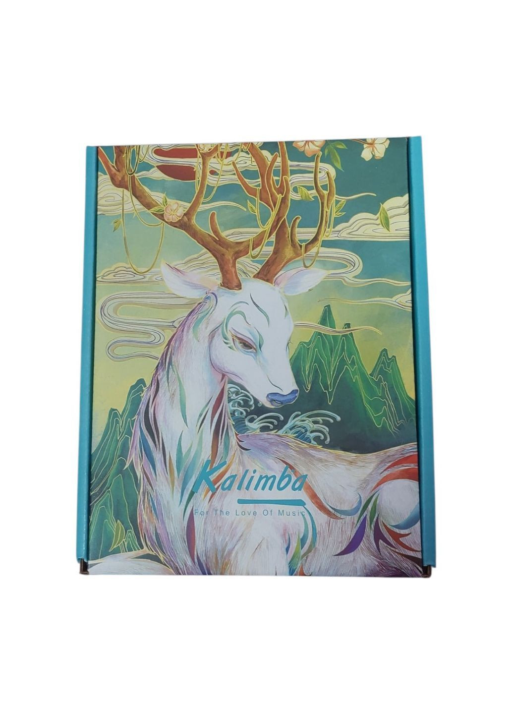 Калимба с резонатором Перкуссия Пальчиковое пианино 21 клавиш Коричневый с Узором Зимний Олень K-21-26K No Brand (371993897)