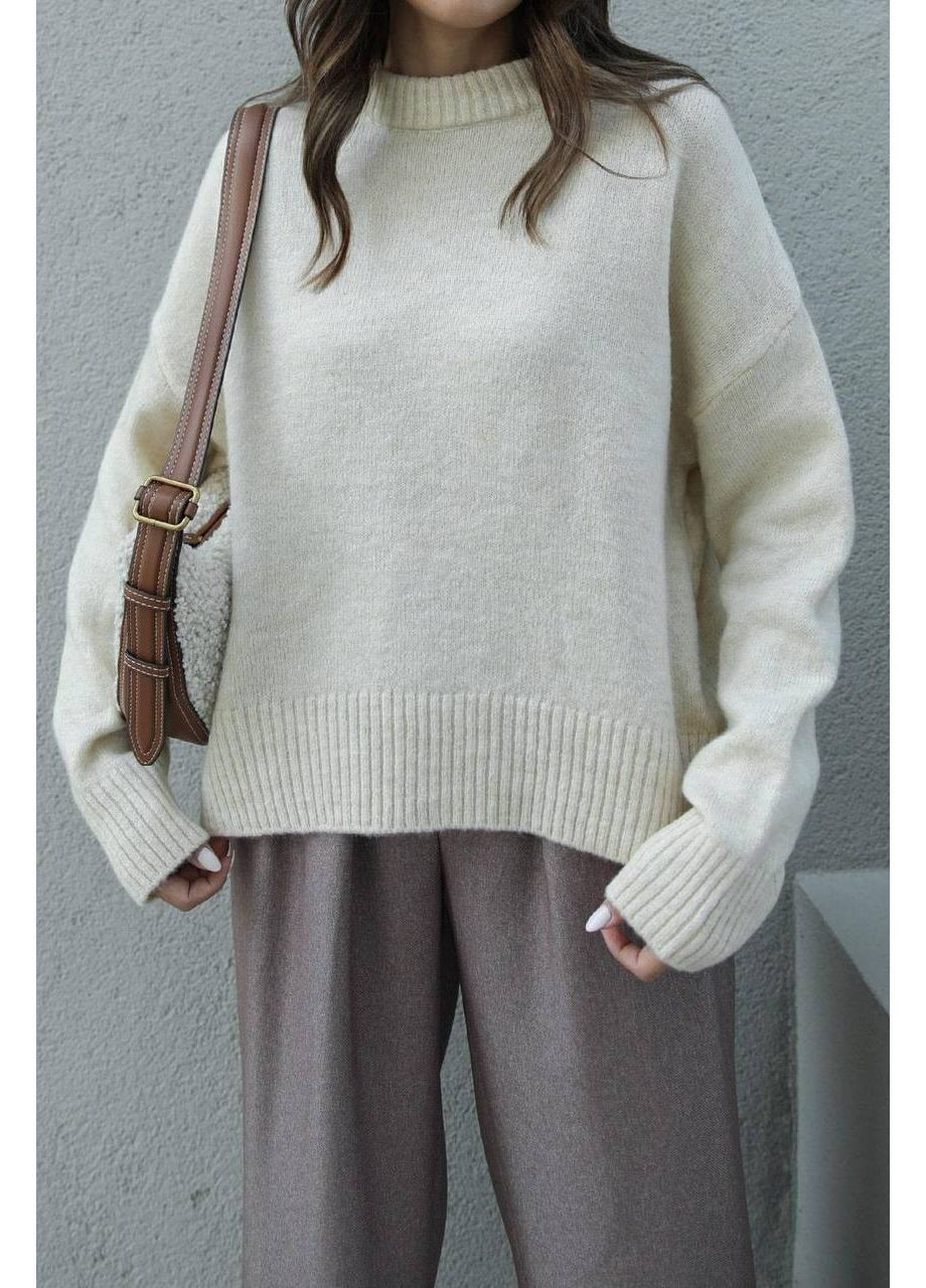 Молочный демисезонный свитер женский Гермес