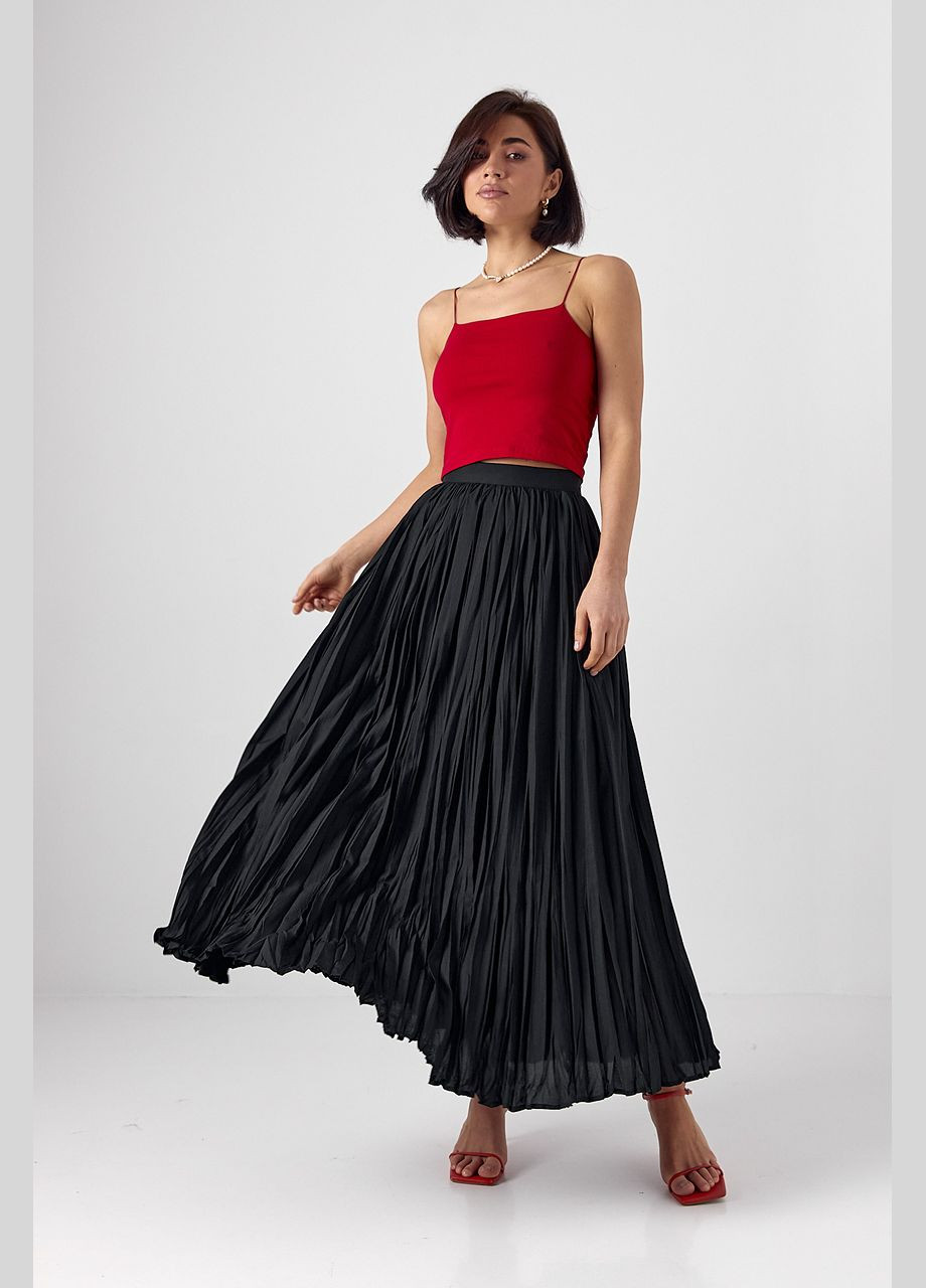 Плісована спідниця максі - бежевий колір Lurex (324392852)