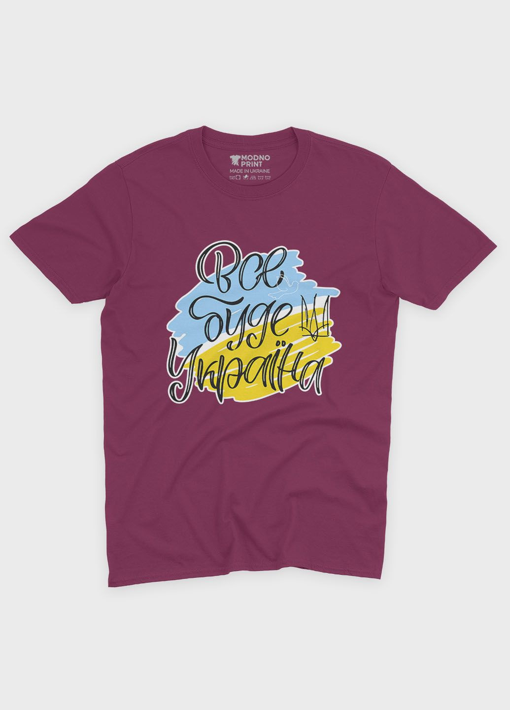 Жіноча футболка з патріотичним принтом Все буде Україна (TS001-4-BGR-005-1-100-F) Modno - (285771033)