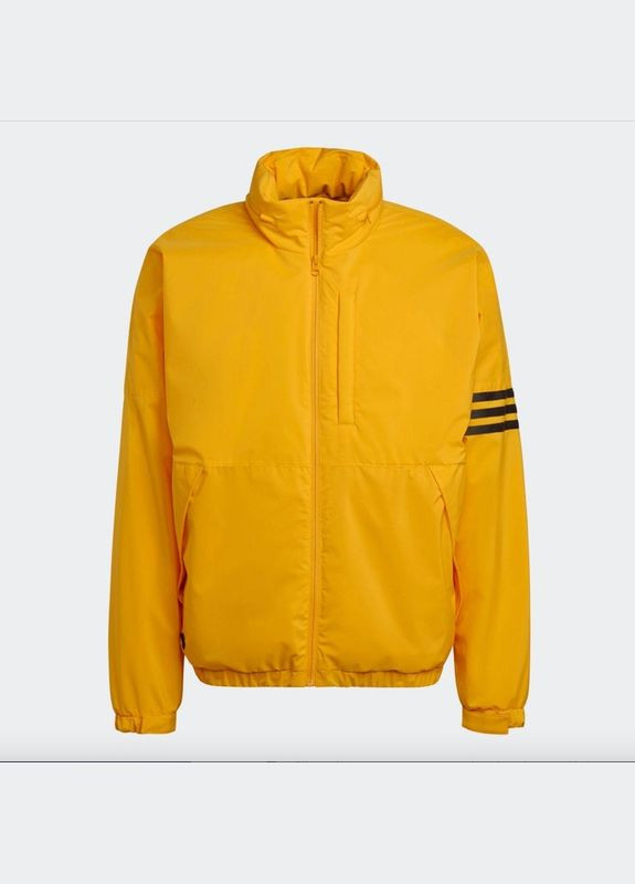 Желтая мужская куртка adidas padded stripes puffer jacket - collegiate gold