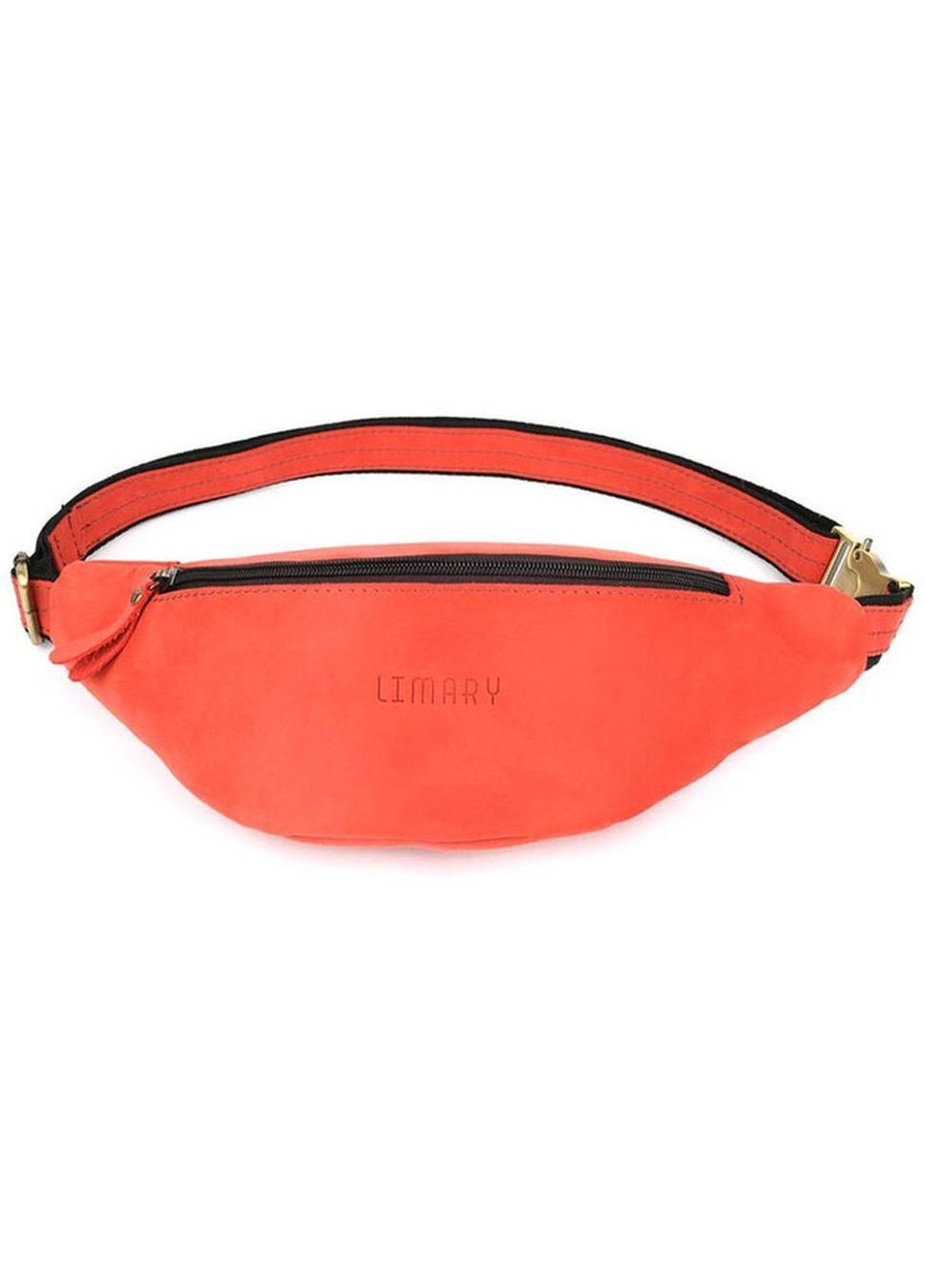 Спортивная сумка на пояс через плечо мужская из натуральной кожи Красный 35079 LIMARY (335013518)