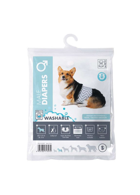 Washable Diapers Male Dog - Підгузки гігієнічні багаторазові для кобелів - S / 25,4-33 см M-Pets (327391788)