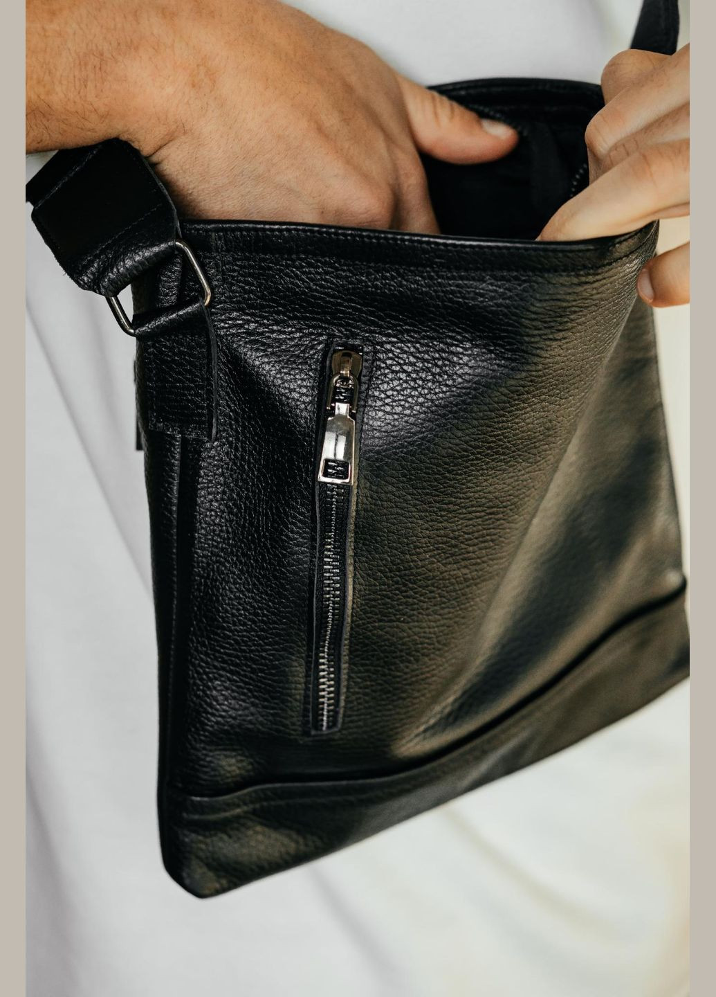 Сумка кожаная мужская функциональная черная NIUNIU (296662358)