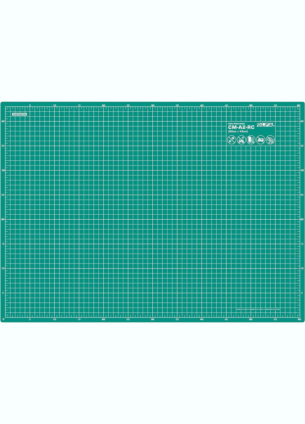 Килимок CM-A2-RC непрорізаємий 600х430х2,0 мм двосторонній 1-метрична 2-дюймова без фталату DEHP (16122) Olfa (315890373)
