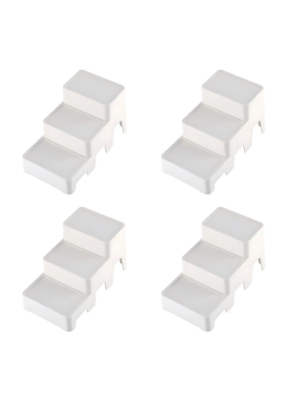 Комплект набір підставок трирівневих настільних пластикових для косметики парфумів кремів 4 штуки (479863-Prob) Білий Unbranded (325442965)