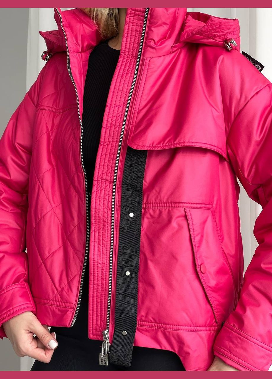 Розовая женская теплая куртка цвет малина р.xxl 450292 New Trend