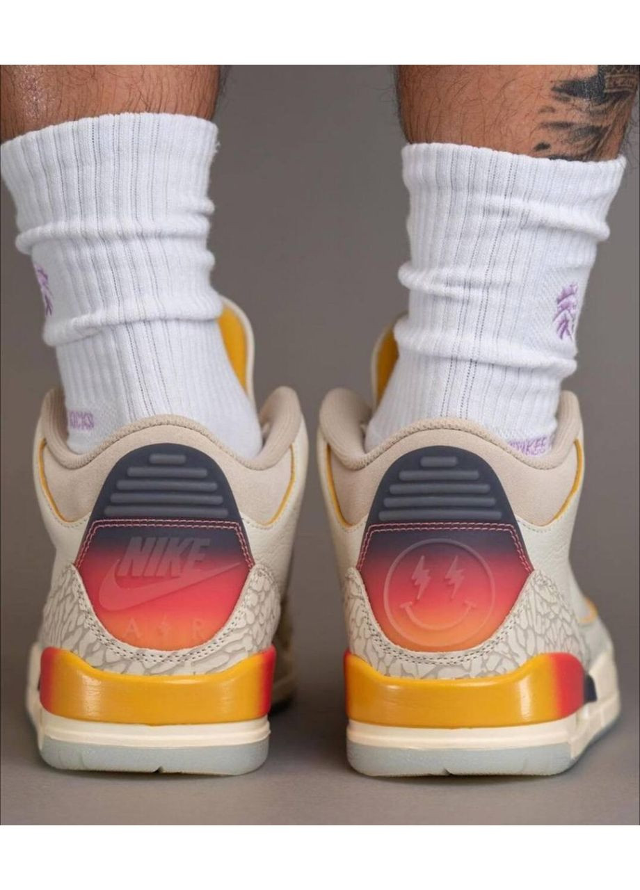Бежеві Осінні кросівки чоловічі nike air jordan retro 3 beige найк аір джордан No Brand