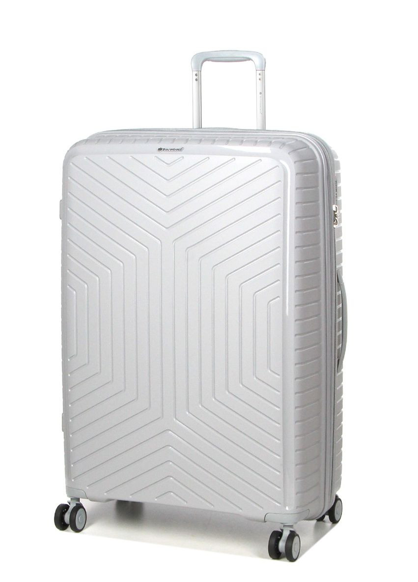 Чемодан большой L полипропилен с расширением 20103 77,5×53,5×32,5см 116+17л Серебряный Snowball (297643011)
