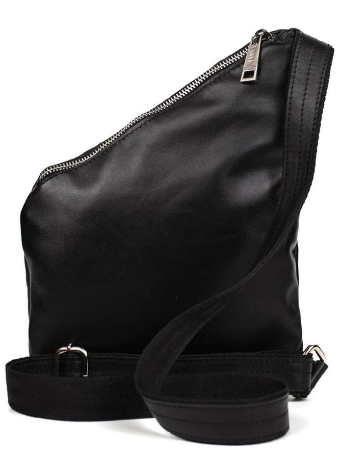 Сумка слінг чоловіча через плече на одну шлейку шкіряна середня Чорний 35745 TARWA (336889716)