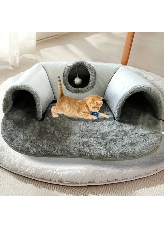 Ігровий тунельний килимок Інтерактивна іграшка ігровий будиночок 2 в 1 Cat Bed Hengda (363832923)
