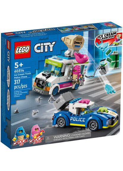 Конструктор City Погоня полиции за грузовиком с мороженым 317 деталей (60314) Lego (292132567)