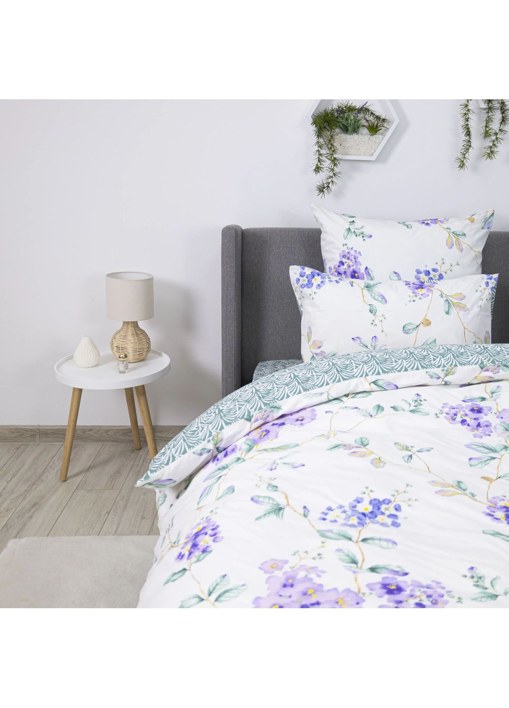 Полуторний комплект постільної білизни з наволочками 50*70 см, 115 гр/м2 Весняний сад Білий (16570150215) ТЕП (364237731)