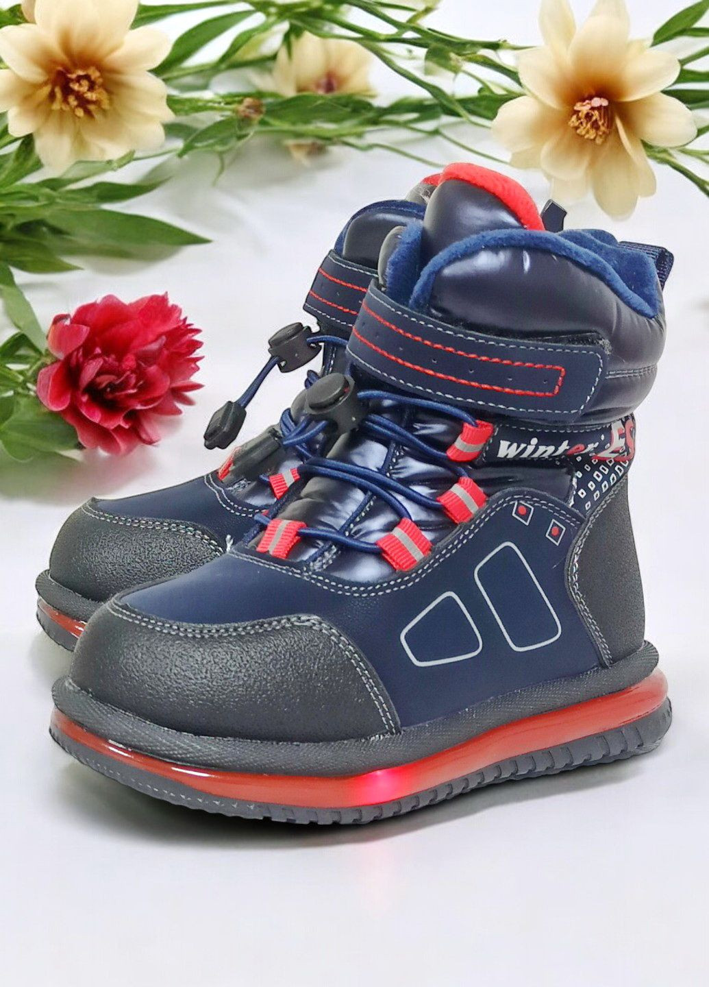 Черевики зимові на овчині дутики для хлопчика ліхтарики ТОМ М 9606Е Tom.M (302665323)