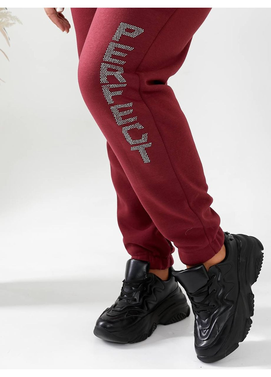 Теплый женский костюм на флисе цвет бордо New Trend (304649707)