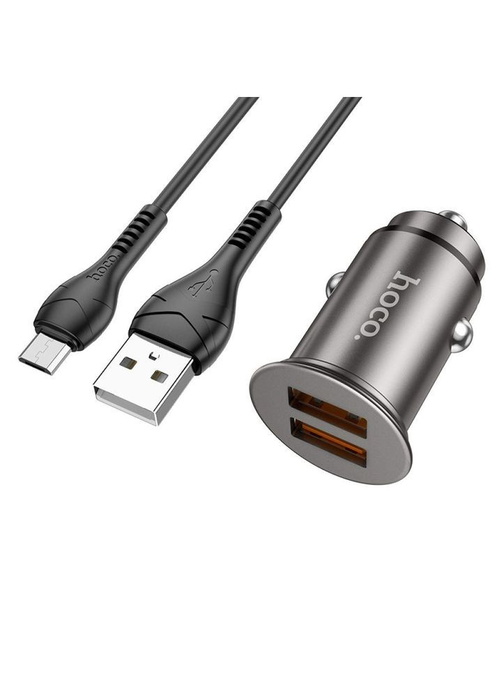 Автомобільний Зарядний Пристрій NZ1 36W QC3.0 Micro Колір Металево-сірий Hoco (340935407)