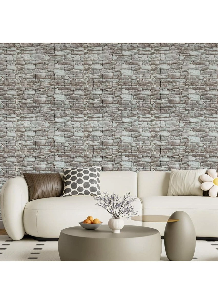 Декоративна панель 3D Сірі каміння 700х770х5мм Sticker Wall (385924446)