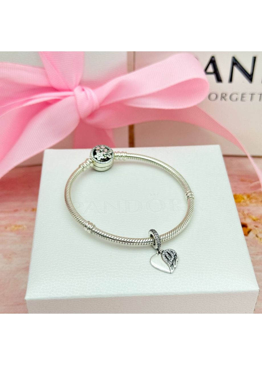 Серебряный шарм Пандора "Сердце и ангел" 792646C01 Kabluchka (355346034)