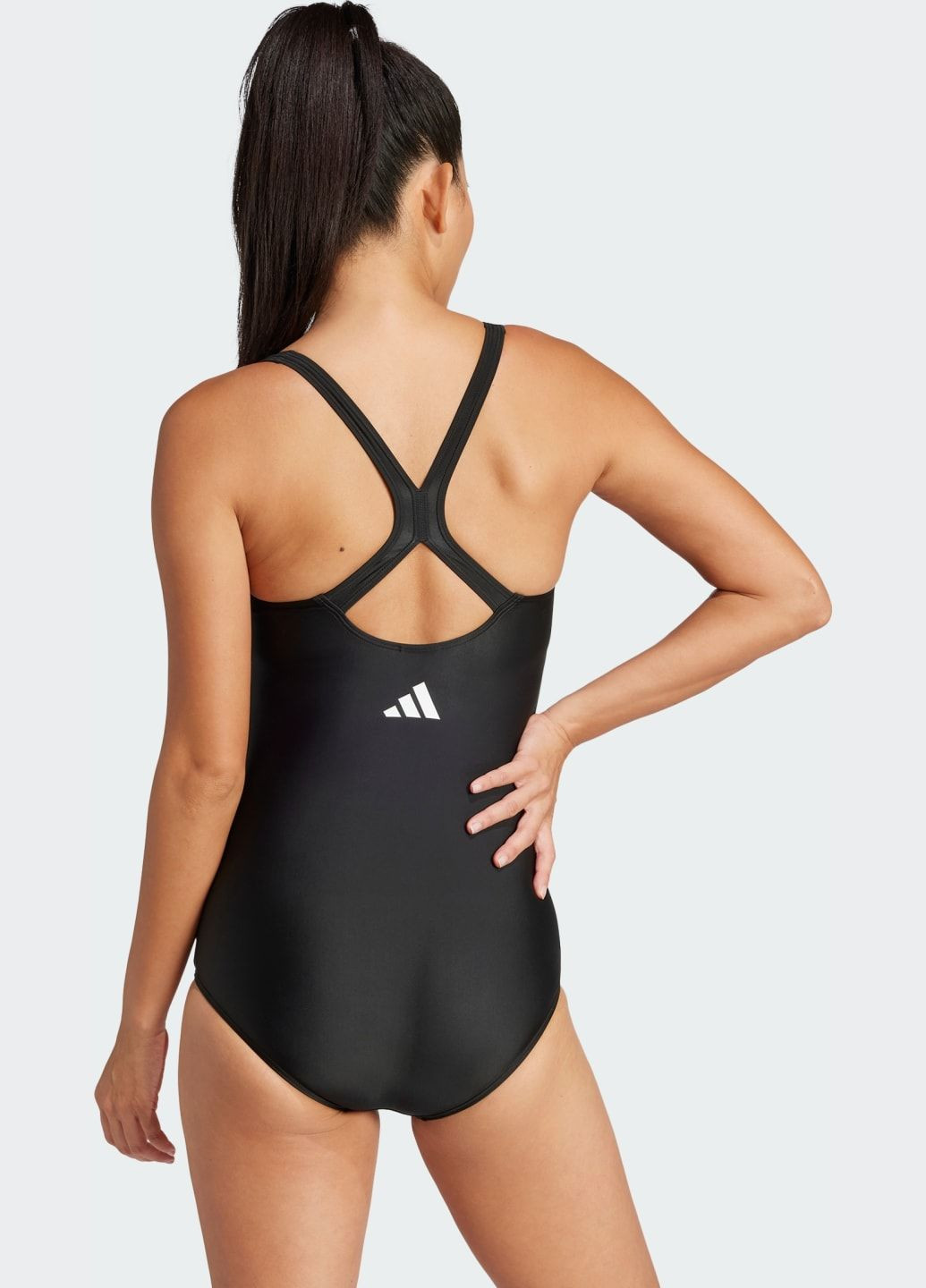 Черный демисезонный купальник padded 3-stripes closed-back adidas