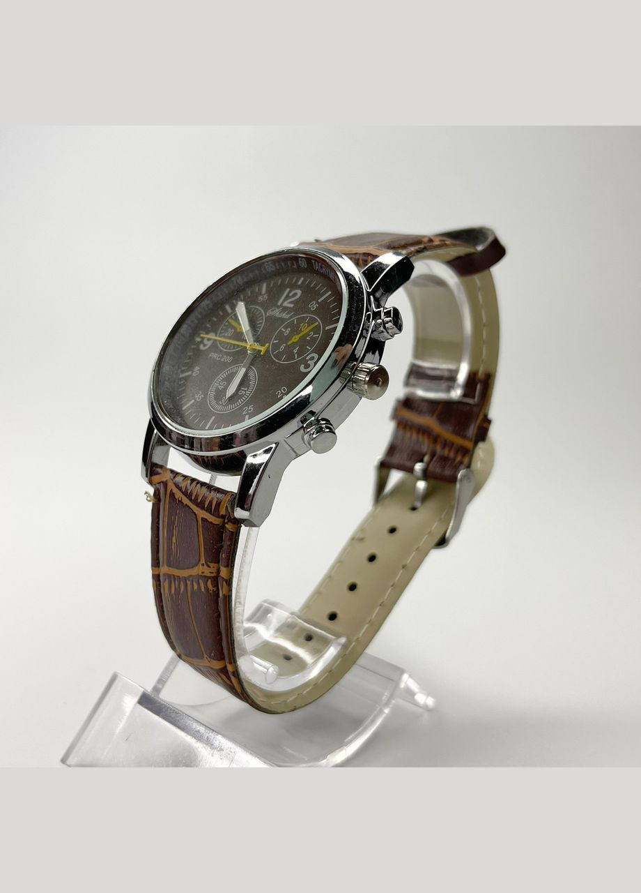 Часы наручные PRC 200 Мужские арабские цифры метки механизм кварцевый ремешок Эко кожа Коричневый Geneva (316535919)