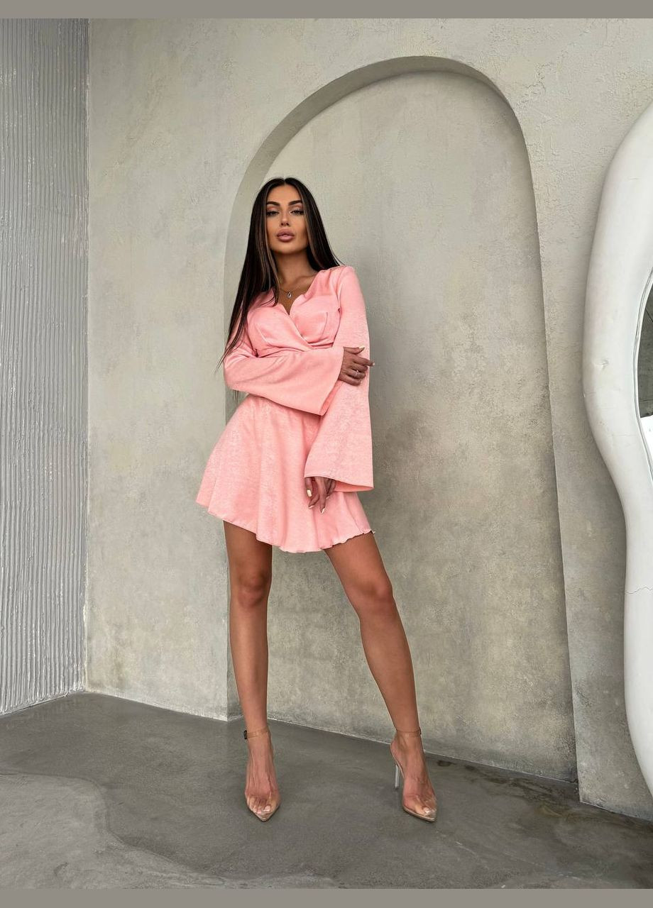 Жіночий костюм з топом на запах та спідницею міні MonCher (333801176)