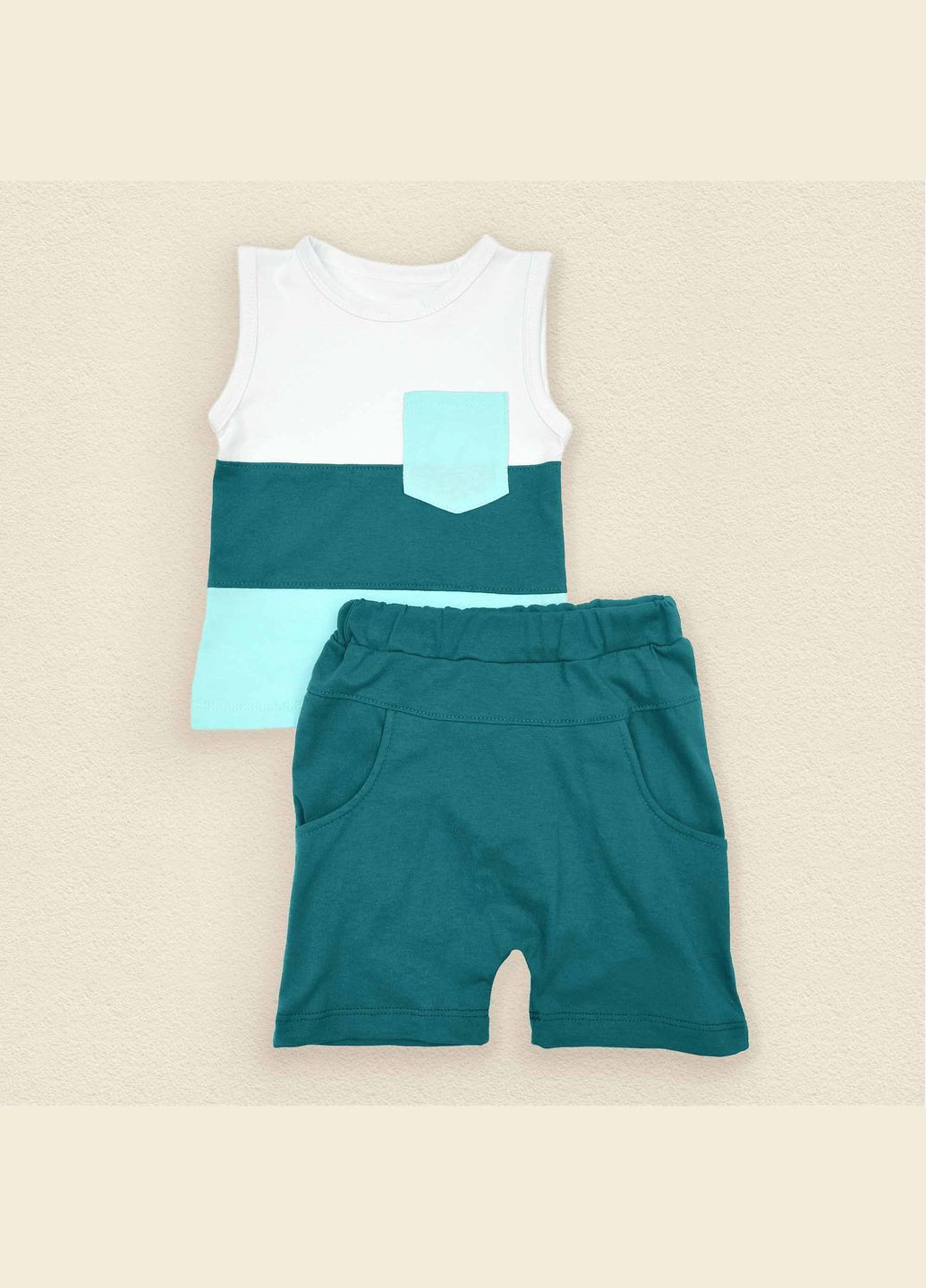 Комбинированный летний комплект летний шорты dexter`s майка для детей stripes белый;ментол;зеленый dexter's