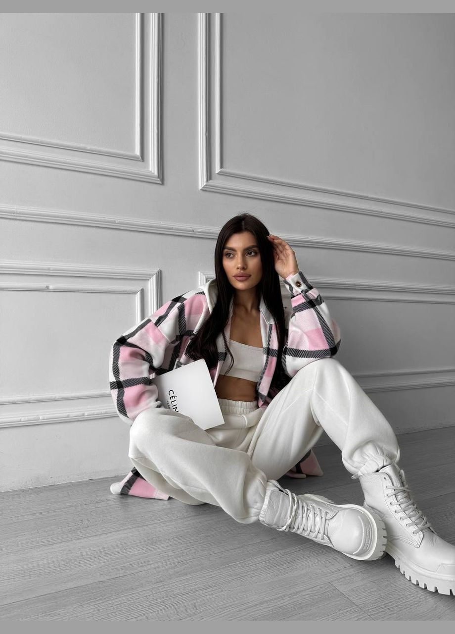 Якісний костюм двійка з турецької тринитки на флісі, костюм в універсальному розмірі (сорочка в клітку+штани) No Brand 632 (306518954)