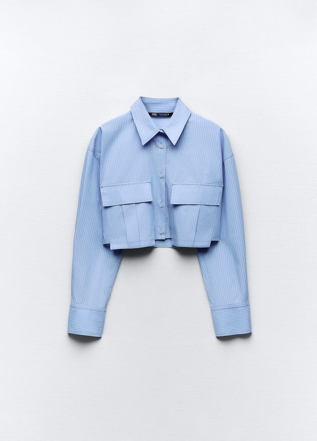 Голубой повседневный рубашка в полоску Zara