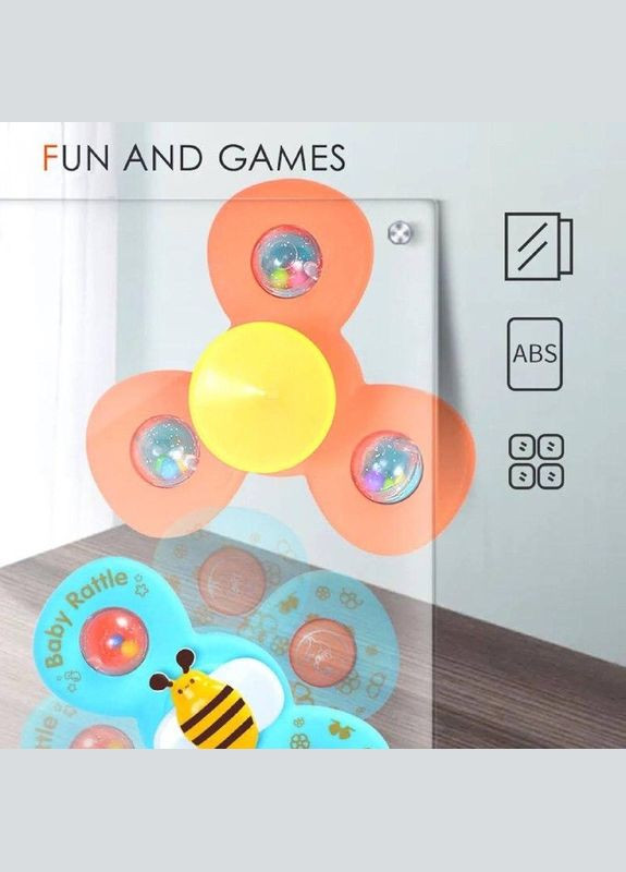 Детский развивающий набор погремушка 6329 спинер на присоске набор из 3 шт. Fun Game (328262588)